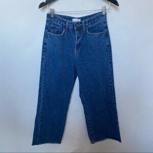Oak‎ + Fort Wide Leg crop Raw Hem Rigid Jeans Medium